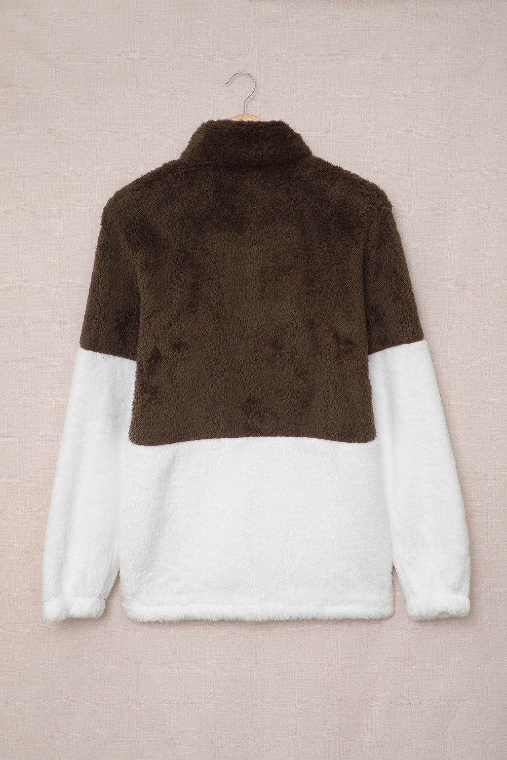 Color Block Half-Zip Teddy Sweatshirt