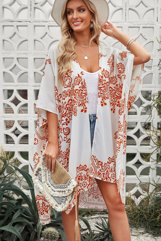 Floral Side Slit Cover Up